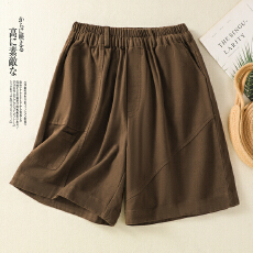 批发实拍2026夏新款棉麻大码韩版宽松休闲时尚百搭五分裤<b class='q'>哈伦裤</b>女