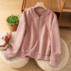 批发实拍2026外套女开衫短款拉链休闲大码宽松棒球服夹克