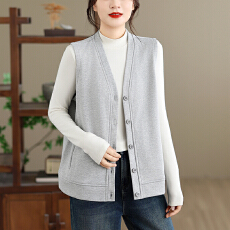 批发<b class='q'>实拍</b>2026秋冬拉链口袋马甲宽松坎肩无袖背心外套女上衣