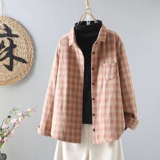 批发官图2025新款<b class='q'>格子衬衫</b>女纯棉秋冬季休闲宽松保暖内搭夹棉长袖上衣