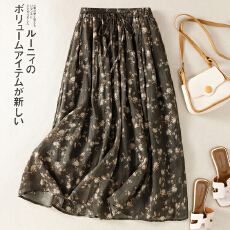 批发实拍2026新款民族风碎花<b class='q'>棉麻</b><b class='q'>半身裙</b>女夏轻薄亚麻大摆A字裙子