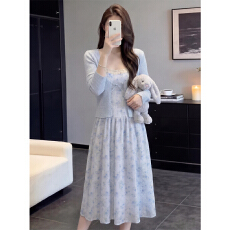 批发裙子<b class='q'>女</b>夏2026新款巨好看温柔风雪纺碎花吊带<b class='q'>连衣裙</b>开衫两件套装