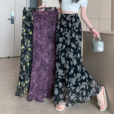 批发2026夏季新款高品质浪漫风飘逸碎花<b class='q'>半身裙</b>女气质优雅轻奢包臀长裙