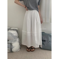 批发sailormoon白色高腰花苞裙女宽松A字长裙温柔半身裙春新款