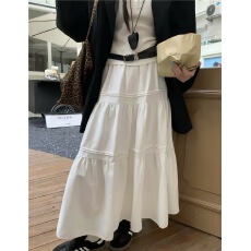 批发PPHOME自制~夏季小白裙 百搭长款半身裙女夏季白色长裙蛋糕裙裙子