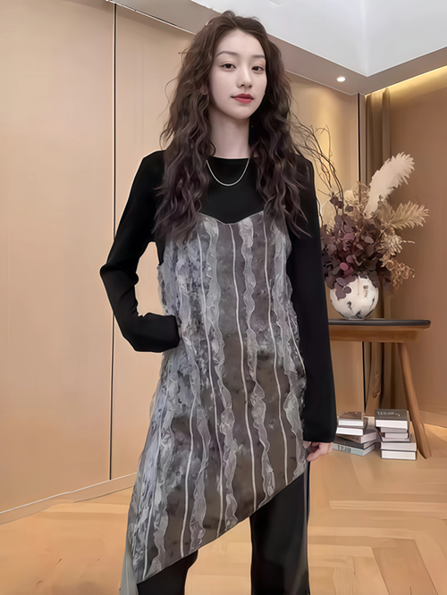 빅 사이즈 불규칙 벨벳 자수 민소매 캐미솔 이른 봄 마이크로 지방 mm 슬림해 보이는 표지 배 인사이드 가져 가라. 스택 착용 맨위