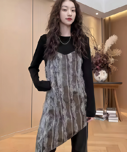 빅 사이즈 불규칙 벨벳 자수 민소매 캐미솔 이른 봄 마이크로 지방 mm 슬림해 보이는 표지 배 인사이드 가져 가라. 스택 착용 맨위