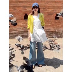 韩系chic吊带背心套装2026春夏新款巨显瘦防晒长袖针织开衫两件套