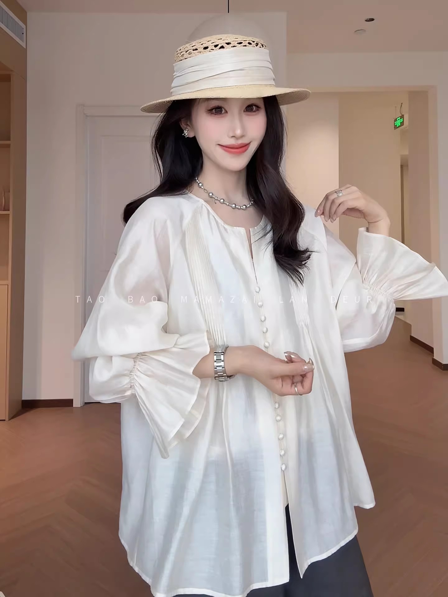 작은 대중 그레이트 봐라. 프랑스식 품격 긴팔 셔츠 2026 봄 가을 얇은 스타일 고급 센스 루즈핏 편안함 맨위 여성