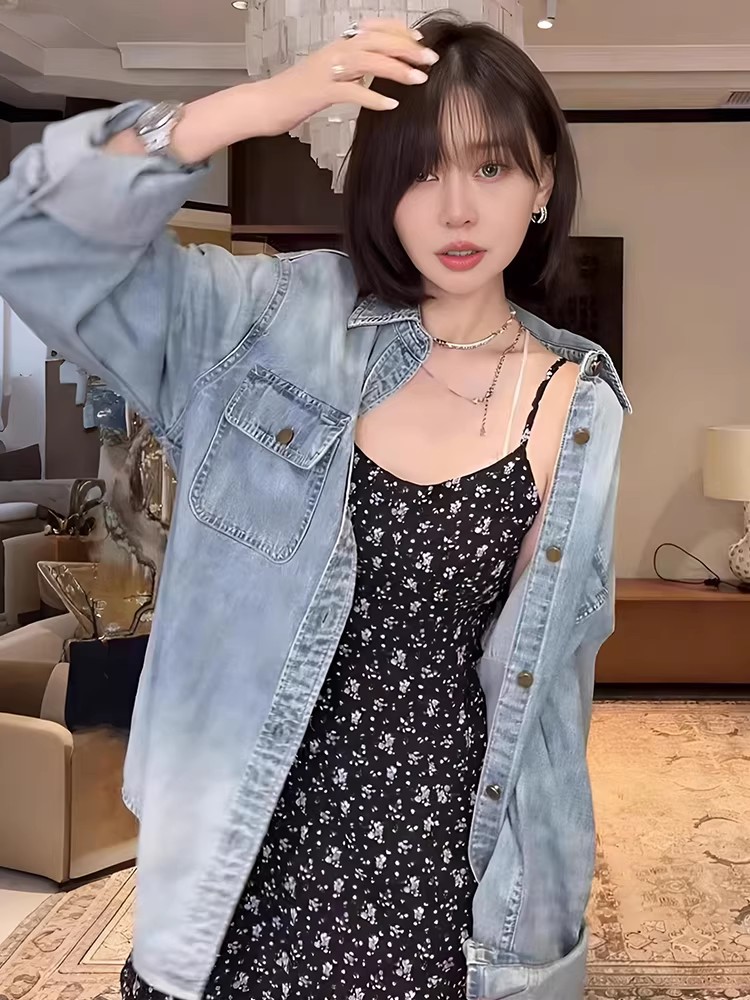 차 휴식 프랑스식 레트로 꽃무늬 슬립 여성 드레스 2026 새로운 봄 여름 허리 수축 슬림해 보이는 품격 한 마디 미니 스커트