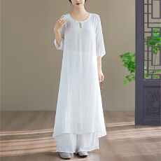 批发实拍新款民族风棉麻禅意打坐居士<b class='q'>服</b>练功<b class='q'>服</b>两件套国风瑜伽茶<b class='q'>服</b>女