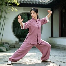 批发实拍秋季新款中式太极服套装高端改良八段锦晨练禅服练功服两件套