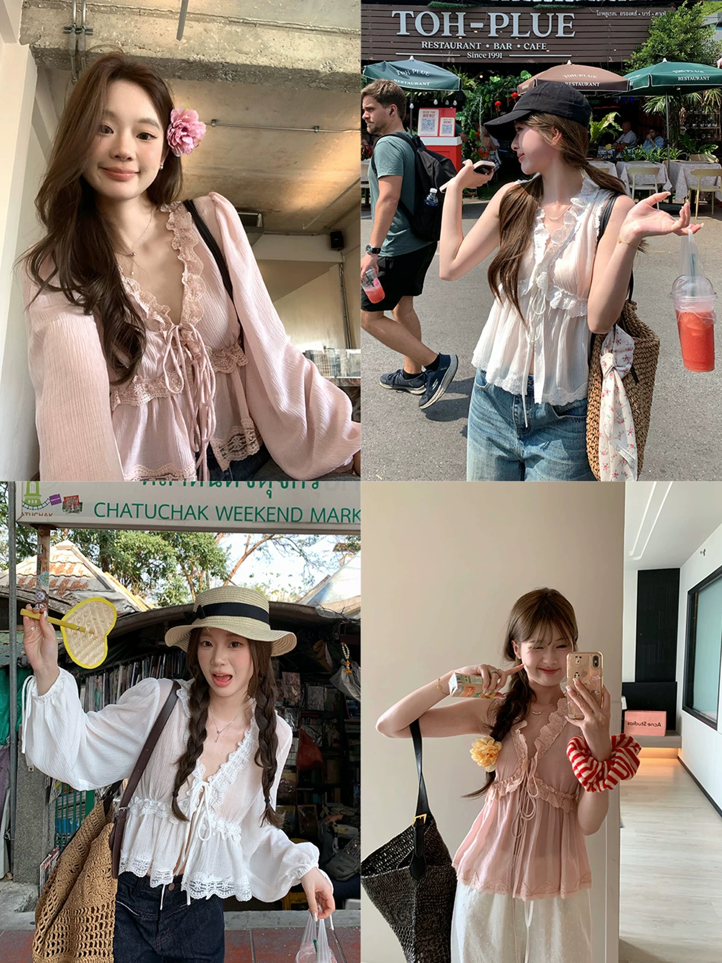 im ~까지 중년 로코코 라이 경기 서울 혼방 질감 센스 벌룬 소매 맨위 여성 얇고 가벼운 통기성 레이스 작은 셔츠