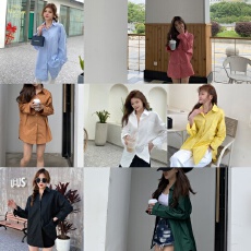 批发2026新款宽松百搭简约中长款长袖<b class='q'>衬衫</b>女上衣高级设计感<b class='q'>衬衣</b>外套