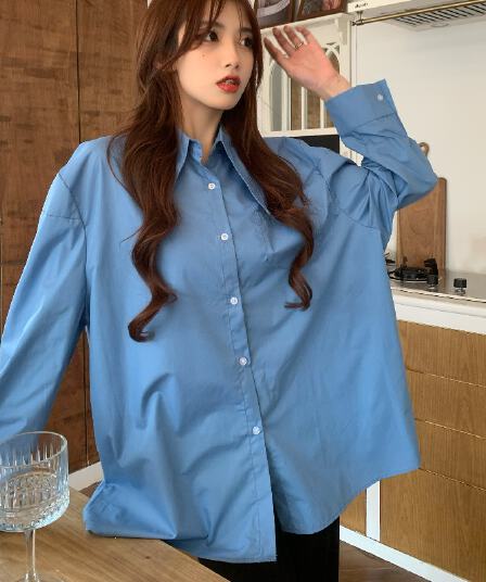 실사 정가 디자인 센스 가을 겨울 인사이드 가져 가라. 포인터 칼라 긴팔 셔츠