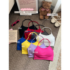 批发实拍实价～春夏<b class='q'>百搭</b>神器辣妹性感挂脖背心女带胸垫内搭上衣