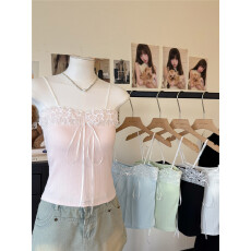 批发实拍不减~纯欲蕾丝花边吊带背心修身<b class='q'>百搭</b>女夏带胸垫打底衣