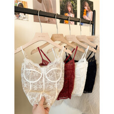 批发实拍不减~蕾丝吊带背心磨毛保暖<b class='q'>内衣</b>带胸垫<b class='q'>修身</b>内搭打底衣