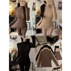 批发实拍不减~秋冬内搭半高领面膜衣套装