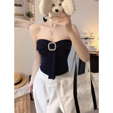 批发实拍不减～辣妹性感蝴蝶结抹胸背心女早春内搭打底上衣