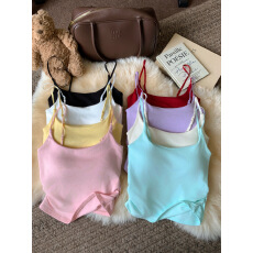 批发实拍不减～韩版美背<b class='q'>吊带</b><b class='q'>背心</b>褶皱设计感女夏修身百搭<b class='q'>打底</b>衣