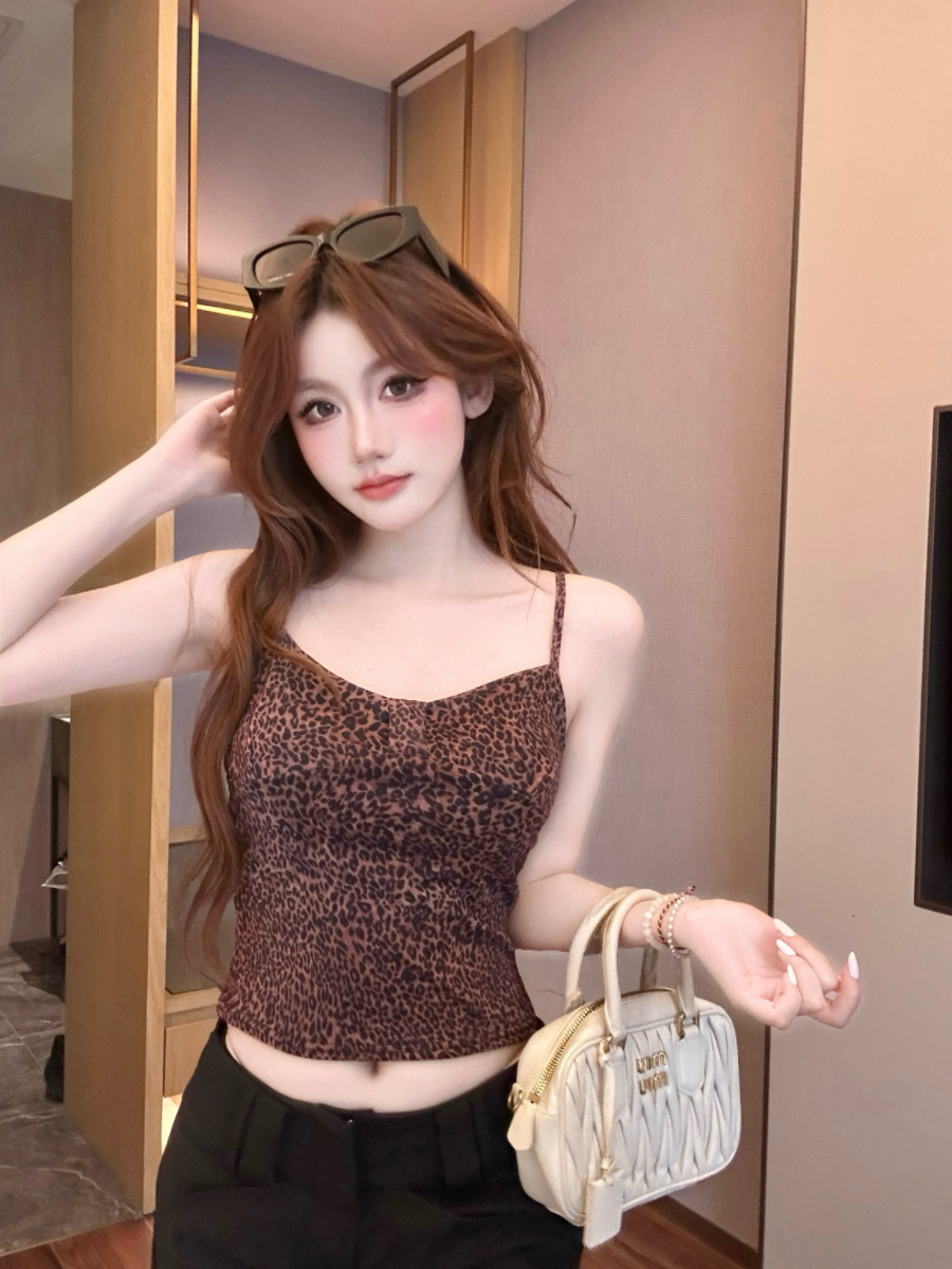 실사 감소되지 않음 달콤한 핫걸 망사 캐미솔 여름 몸매 가꾸기 외출용 벨트 바스트 민소매 맨위