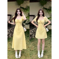 批发<b class='q'>大码</b>女装法式碎花短袖连衣裙2026新款女夏季胖mm收腰显瘦A字短裙