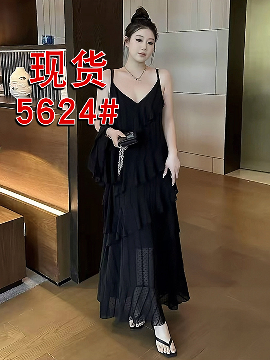 빅 사이즈 여성 의류 지방 mm 프랑스식 V넥 프릴 자수 슬립 드레스 2026 여름 슬림해 보이는 품격 롱 스커트