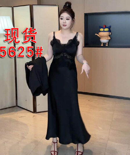 빅 사이즈 여성 의류 지방 mm 고급 센스 레이스 조각 슬립 드레스 2026 여름 품격 슬림해 보이는 표지 고기 롱 스커트