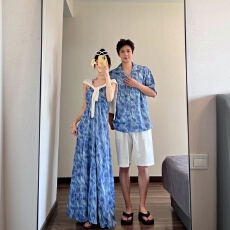 批发实拍#已出货#情侣装2026夏季大理吊带裙海边度假风沙滩裙一裙一衣