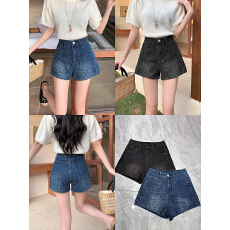 批发实拍2026春新款美式复古小众甜酷风辣妹时尚豹纹<b class='q'>高腰</b>阔腿短热裤女