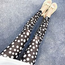 批发95涤纶 夏季印花<b class='q'>网纱</b><b class='q'>打底裤</b>女大码高腰高弹九分小脚裤百搭防晒防