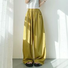 批发【立体腰头】冰丝奶芙山本裤女夏白色不透<b class='q'>大码</b>胖mm胯宽腿粗腿裤裙