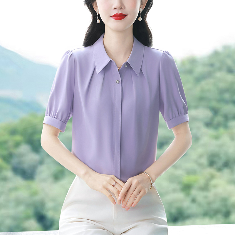 2026 여름 패션 반팔 맨위 연령 감소 디자인 센스 작은 대중 프랑스식 고급 센스 폴로 칼라 셔츠 여성 폭발