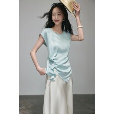 批发2026夏季新款<b class='q'>蝙蝠</b>衫短袖雪纺衫女上衣洋气小衫衬衫遮肚子显瘦百搭