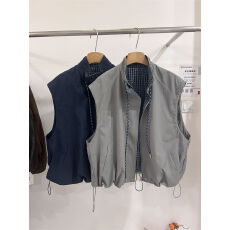 批发2025早秋新款韩版时尚百搭宽松休闲立领拉链马甲女无袖坎肩外套潮