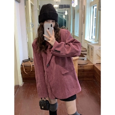 批发小<b class='q'>西装</b>外套女西服灯芯绒今年流行款休闲短款设计感小众炸街