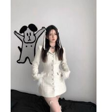 批发气质名媛高级轻奢感秋季新款千金小香风中长款西装重工连衣裙子女