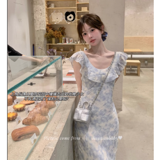 批发莫奈花园<b class='q'>夏</b>季晕染浪漫连衣裙2026新款气质法式长裙收腰碎花吊带裙