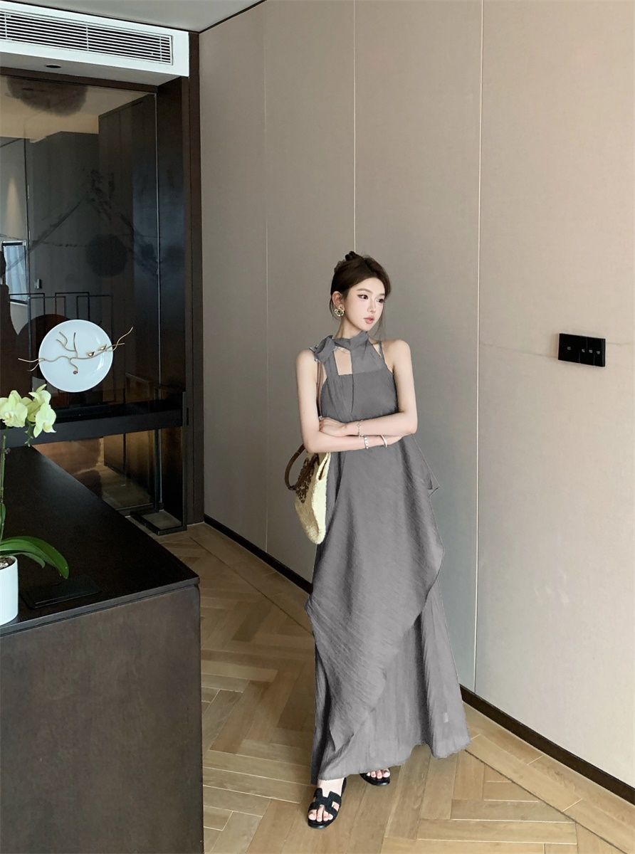 디자인 센스 프랑스식 레트로 드레스 여름 2026 빛 요리 한 바람 명문 여성 슬립 드레스 Chic 행침