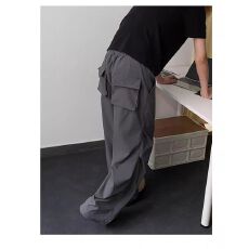 批发2025新款春夏宽松直筒速干工装裤情侣<b class='q'>嘻哈</b>休闲伞兵长裤子