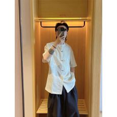 批发2025新款刺绣飞机扣短袖衬衫男女款夏<b class='q'>中国风</b>复古中山装休闲衬衣