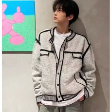 批发美式复古小香风仿貂绒<b class='q'>开衫</b>毛衣<b class='q'>男</b>ins宽松慵懒风<b class='q'>针织</b>衫韩系外套女