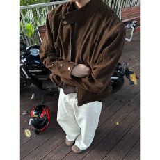 批发棕色皮衣外套女款2025新款早秋季美拉德复古做旧短款<b class='q'>夹克</b>机车上衣