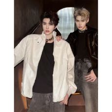 批发皮衣男<b class='q'>秋</b>冬季2025新款潮牌高级感美式工装夹克衫男士休闲上衣