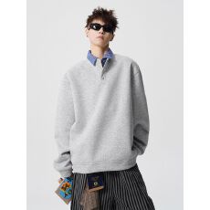 批发2025新款格纹翻领卫衣男女秋冬潮牌重磅假两件长袖POLO衫上衣