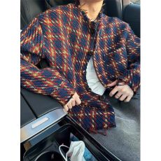 小香风破坏感毛呢夹克男款春秋季短款格子毛边外套痞帅高级感褂子