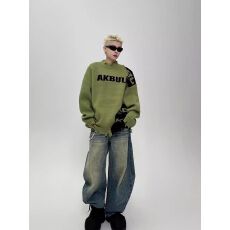 批发2025新款冬季小众慵懒风破坏氛围感毛衣<b class='q'>男</b>女情侣款宽松撞色针织衫