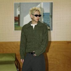 批发2025秋ins流行简约假两件<b class='q'>毛衣</b>新款潮流慵懒文艺气质原宿百搭时尚