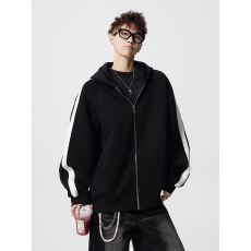 批发2025新款重磅纯棉撞色拉链开衫卫衣男女潮牌解构连帽美式情侣外套